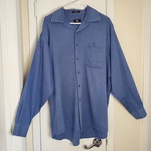 Calvin Klien Button Down Blue Long Sleeve Cotton Shirt Size XL